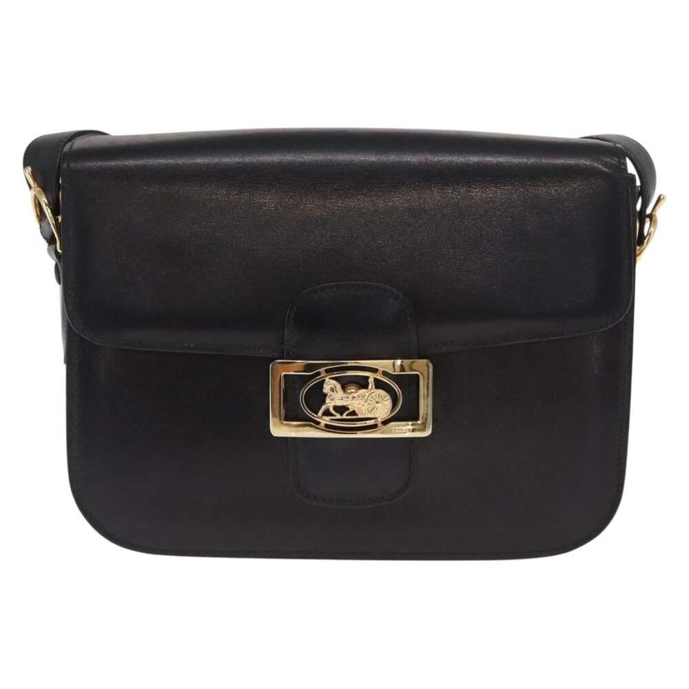 Celine Leather Shoulder Bag Black